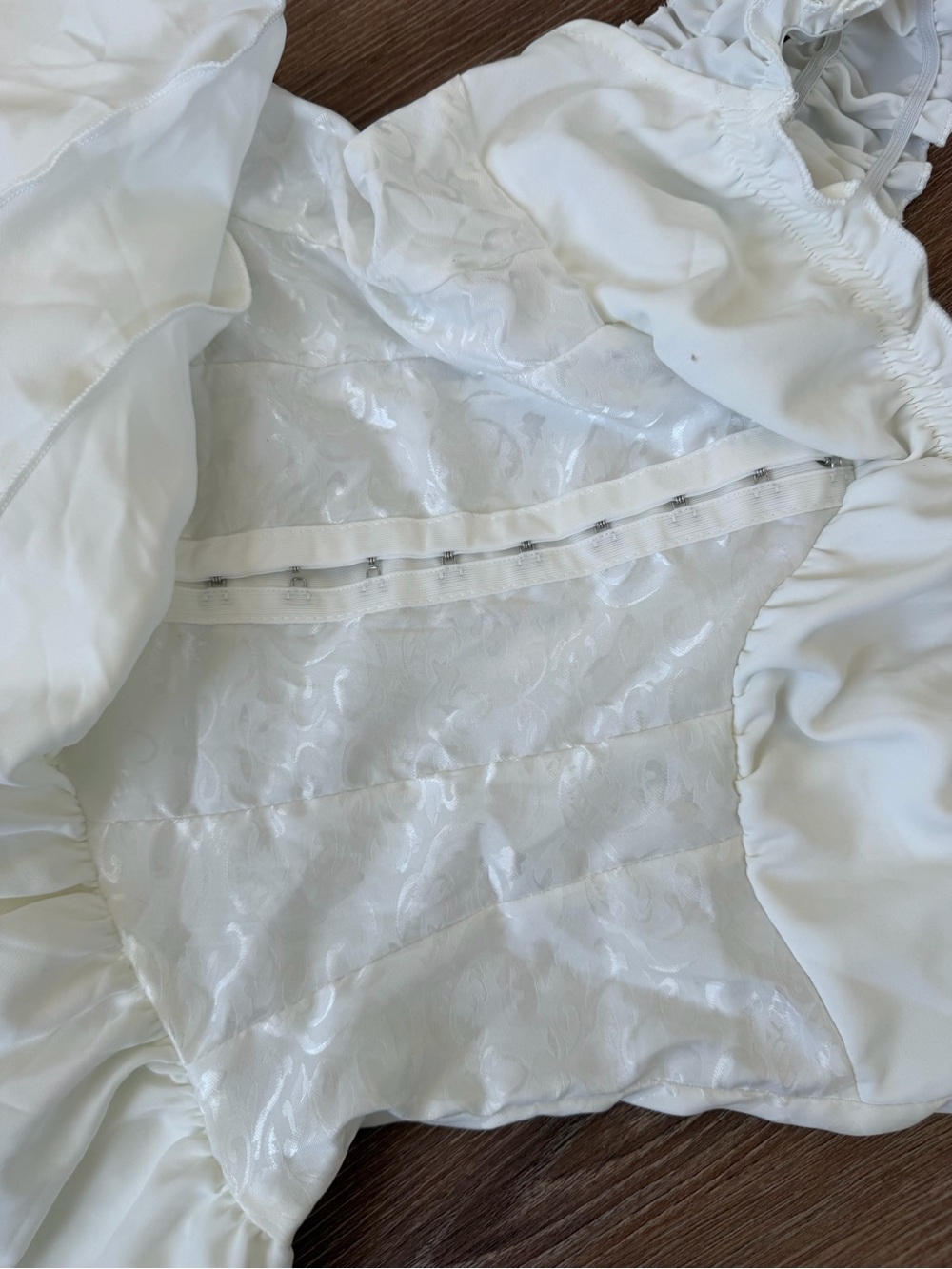 Ivory Ruffled Lace-Up Mini Dress - Picture 4 of 4
